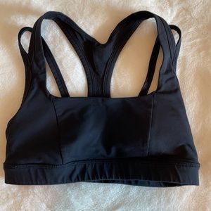 Black strappy lululemon sports bra size 4